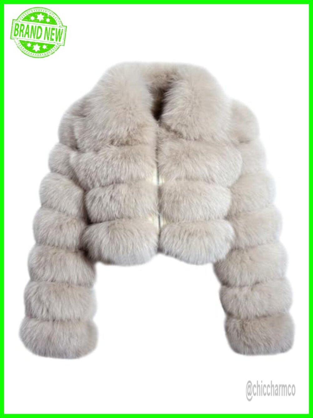 Faux Fur Cropped Puffer Jacket Zip Up Winter Warm Fuzzy Teddy Coat